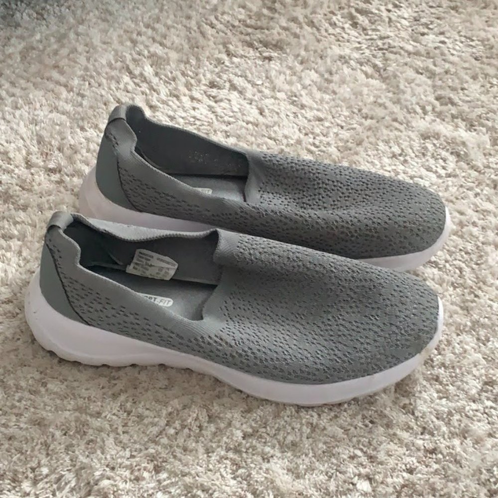 Grey Sketcher Slip on Shoe